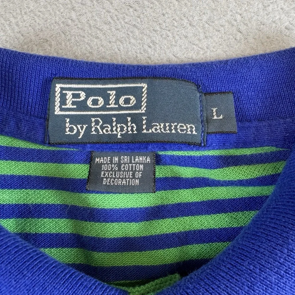 Polo Ralph Lauren  Lot Of 2 Men's L Striped Polo Shirts Cotton Preppy